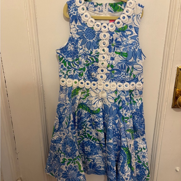 Lilly Pulitzer Other - Lilly Pulitzer Blue and Green Floral Kids Dress